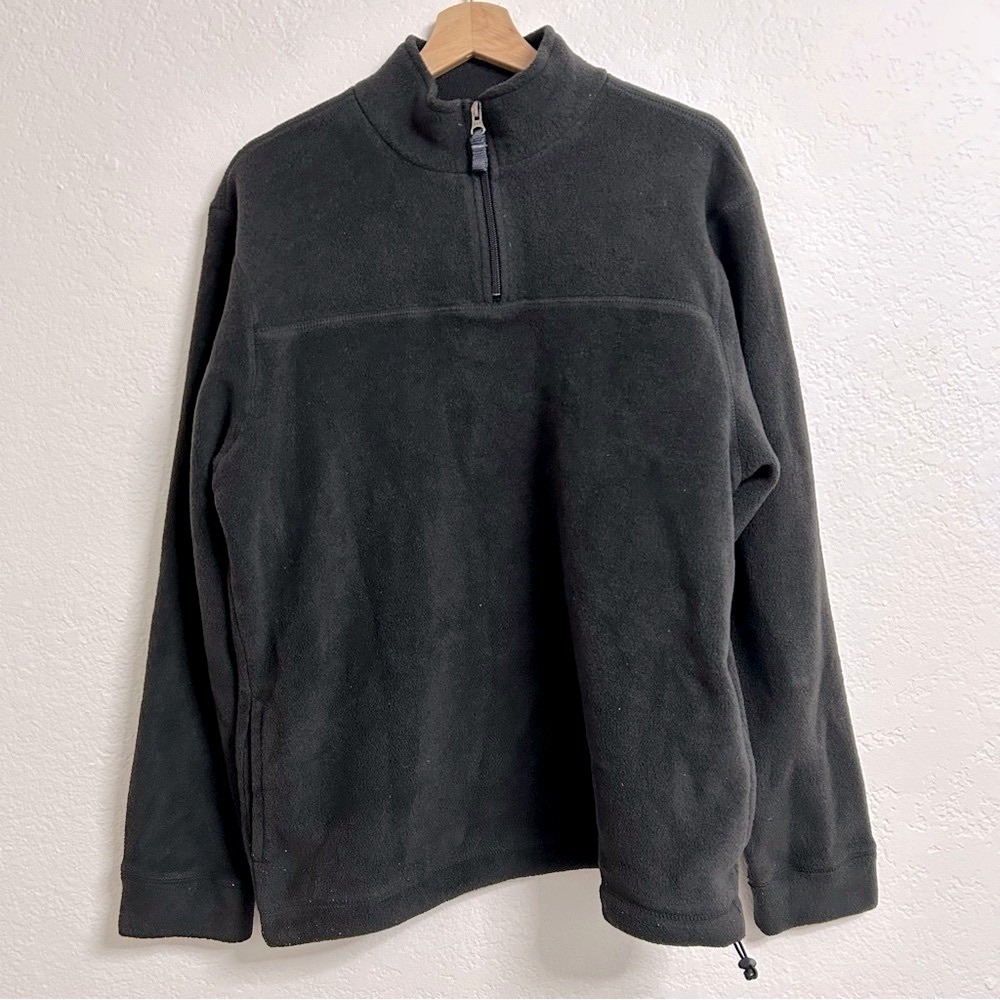 Gap Black Quarter-Zip Fleece Vintage Pullover Size M